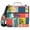 Colorful Block Doodle, variant on 3 Ring Zipper Binder with Shoulder Strap Waterproof Trapper Keeper 1.5 Inch D-Ring 500 Sheets Capacity Mint Green Marble