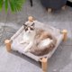thumbnail image 2 of Cama Elevada para Mascotas, Taburete para Perros y Gatos, Silla para Mascotas con Patas de Madera, Cama de Felpa para Mascotas, Sofá para Cachorros Gris, 2 of 6