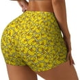 thumbnail image 2 of Sigee Ducky Cartoon Animal Yellow Print Women's High Waist Workout Shorts - Squat Proof, Tummy Control, Yoga and Gym Activewear-Medium, 2 of 9