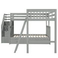 thumbnail image 5 of Twin over Full L-Shaped Bunk Bed With 3 Drawers, Ladder and Staircase - Gray, 5 of 9