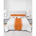 thumbnail image 2 of Quilts Twin Size Bedding Set, Orange Solid Color Texture Lightweight Quilted Comforter, Simple Orange Stripes Soft Reversible Bedspread Coverlet with Pillow Covers for All Season, 68" x 86", 2 of 7