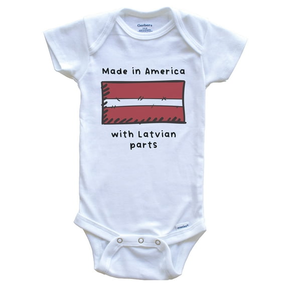 Made In America With Latvian Parts Latvia Flag Baby Bodysuit