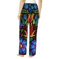 thumbnail image 3 of Disketp Colorful Floral Print Women'S Comfy Pajama Pants Casual Drawstring Palazzo Lounge Wide Leg Pants, 3 of 9
