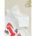 thumbnail image 6 of Baby Girls 2 Piece Outfits 3M 6M 12M 18M Christmas Letter Print Long Sleeves Romper Plaid Suspender Skirt Fall Spring Clothes, 6 of 10