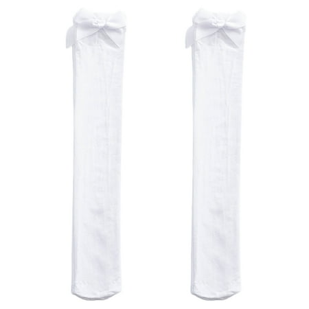 

CHAOMA Women Student Cotton Thigh High Stockings Cute Bowknot Solid Over Knee Socks