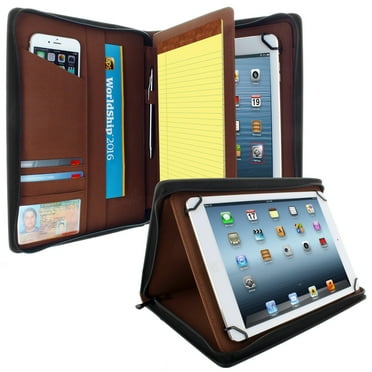 KHOMO Universal Tablet Pad Folio Zippered Case fits Tablets 8.5" up to 11" Inches - Black