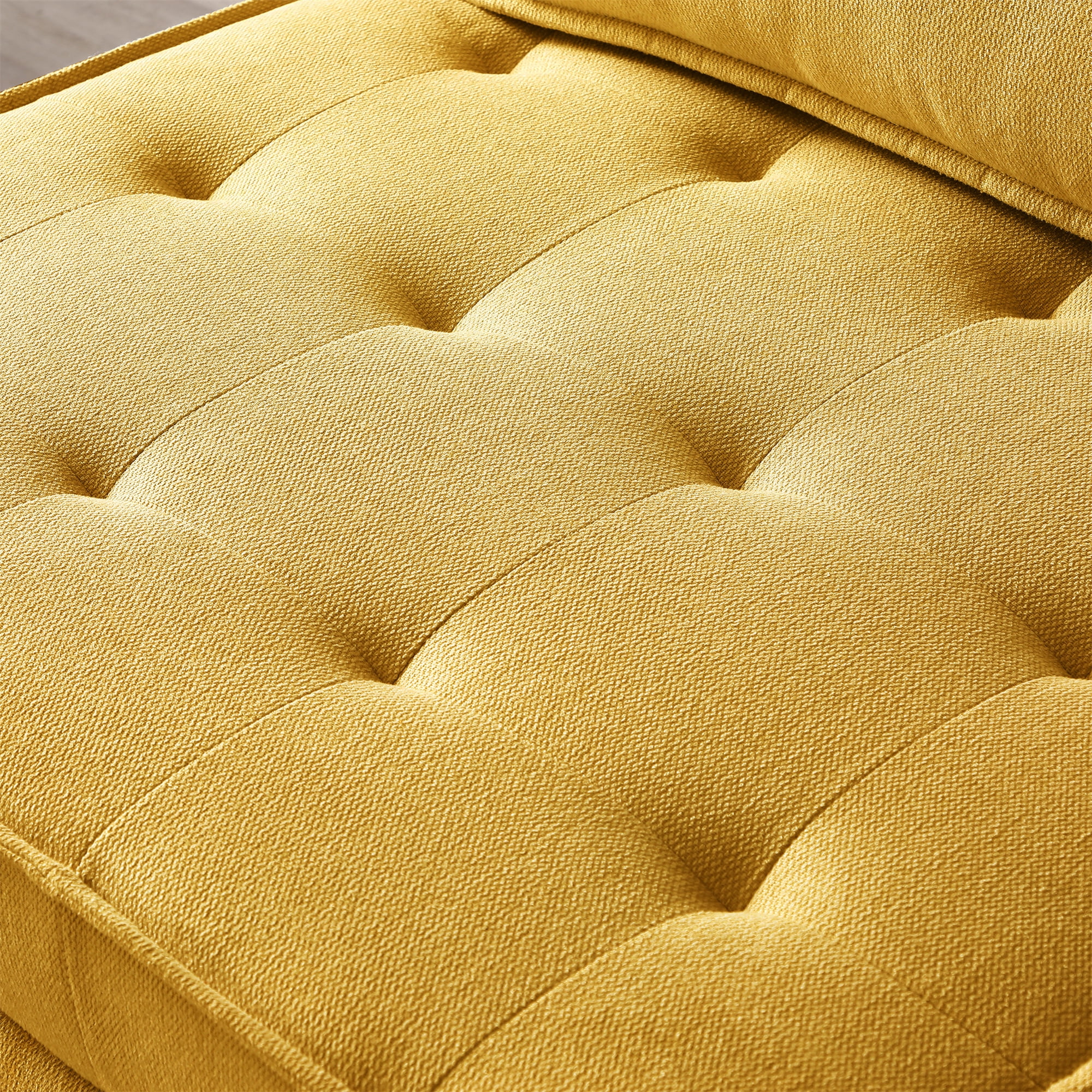 Aukfa 78" Chaise Futon Oversized Pull Out Sleeper Chair Bed for Home Office, Linen, Yellow