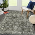 thumbnail image 1 of YUSAZENS 5x7 Washable Boho Retro Floral Distressed Low Pile Stain Resistant Non-Slip Area Rug for Home Office Floor Decor Brown Green, 1 of 7