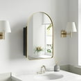 thumbnail image 2 of MAYEERTY 24"x16" Iron Arched Bathroom Mirror Cabinet, Gold, 2 of 6