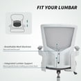 thumbnail image 4 of Ergonomic Office Chair with Lumbar Support & Flip-Up Armrests - Grey Mesh Task Desk Chair for Home Office, Living Room, or Study - Adjustable Height & Swivel, 4 of 7