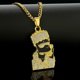 thumbnail image 1 of Collar de estilo hip hop con gafas de sol para hombre, colgante de rap punk Simpson con gotas de aceite y diamantes, 1 of 4