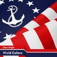 thumbnail image 4 of G128 American USA Yacht Ensign Flag | 3x5 Ft | LiteWeave Pro Series Printed 150D Polyester | Nautical Flag, Indoor/Outdoor, Vibrant Colors, Brass Grommets, Thicker and More Durable Than 100D Polyester, 4 of 6
