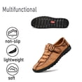 thumbnail image 4 of Mens Casual Leather Shoes Fashion Sneakers Lightweight Non-slip Loafers Outdoor Breathable Hiking Shoes Brown 8.5 US, 4 of 7