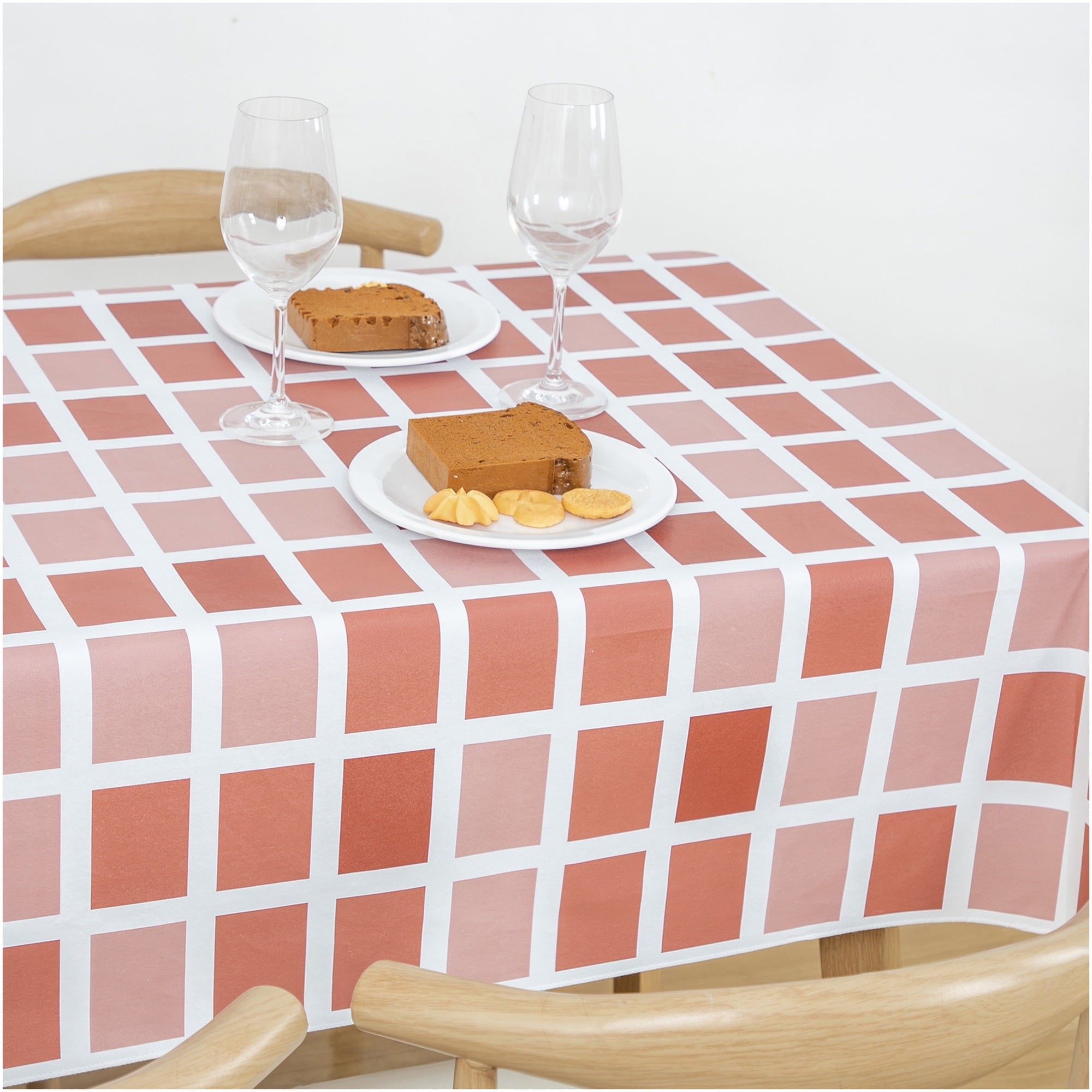 RAY STAR Flannel Backed Vinyl Tablecloth, 60x84 inch Waterproof Rectangle Table Cloth, Wipeable Christmas Table Cover