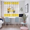 thumbnail image 4 of Bee Truck Kitchen Curtains Window Panels, Yellow Honey Daisy Floral Plaid Wooden Grain Insulated Window Treatment Curtain, Grommet Curtains for Bedroom/Living Room/Bathroom, 2 Piece 52"Wx63"L, 4 of 8
