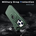 thumbnail image 2 of SaniMore Case for iPhone 15 Pro, Slidng Camera Window with Kickstand Holder, Magnetic Car Mount, Function Slim Fit Protection Shockproof Anti-fall Magnetic Cover for iPhone 15 Pro, Darkgreen, 2 of 6