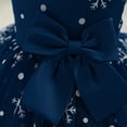 thumbnail image 5 of MSemis Infant Baby Girl Snowflake Christmas Princess Dress Xmas Party Formal Dresses Pageant Bowknot Dark Blue 100, 5 of 7