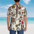 thumbnail image 6 of Balery Dark Enchanted Flowers And Birds Print Men's Hawaiian Shirts Short Sleeve Beach Shirt Relaxed Fit Vacation Button Down Shirts-Large, 6 of 9