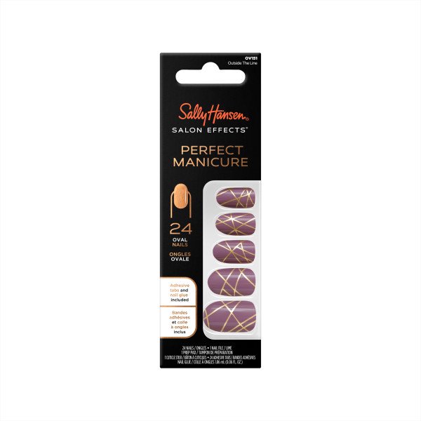 Sally Hansen Perfect ManicurePress On Nail Kit, Oval, Outside The Line