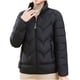 thumbnail image 3 of Chaquetas y abrigos casuales sin mangas y sin capucha para mujer, chaqueta fina de plumón, cuello alto, color liso, manga larga, bolsillo ligero, cremallera, abrigo de poliéster para mujer, 3 of 3