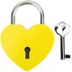 thumbnail image 1 of Candado, cerradura de metal en forma de corazón con llave, cerradura de metal para joyero, libro, diario, equipaje, amarillo, 1 of 5