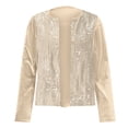 thumbnail image 4 of JFGHDG Womens Blazers Glitter Jacket for Women Cardigan Blazer Women Cocktail Jacket for Women Womens Blazer Jacket Office Clothes for Women Blazer for Women Beige L, 4 of 5