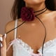 thumbnail image 4 of Choker De Flores De Rosa De Belleza , Con Accesorios De Cuello Grandes , Collar De Gargantilla De Rosas , Diseño Espécitivo , Cuerda Larga Ajustable Boda Para Mujeres, 4 of 4