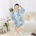thumbnail image 6 of Wearable Blanket with Sleeves and Pocket Oversized Hooded Sweatshirt 3-14 YR Cartoon Blue Dinosaurs S, 6 of 7