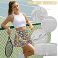 thumbnail image 6 of Yuyamidu Hippie Flowers Women's Tennis Skirts Colorful Floral High Waist Golf Skorts Tummy Control Skirt Athletic Clothes for Women Ladies Casual Outfit Summer Mini Skirts Size L, 6 of 7