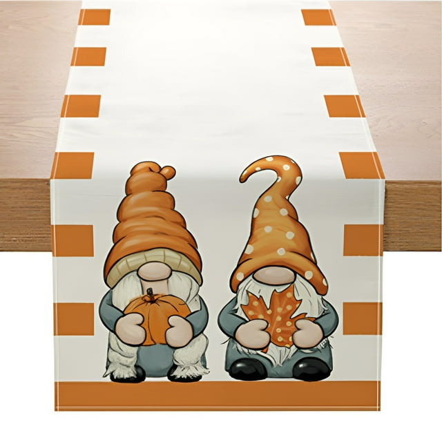 Fall Table Runners,Boho Table Runner for Fall Thanksgiving Home Decor,Pumpkin Table Cloth Runner,Gonmes Table Runners 72 Inches Long,Pumpkin Table Flag Living Room Table Decoration Table Flag