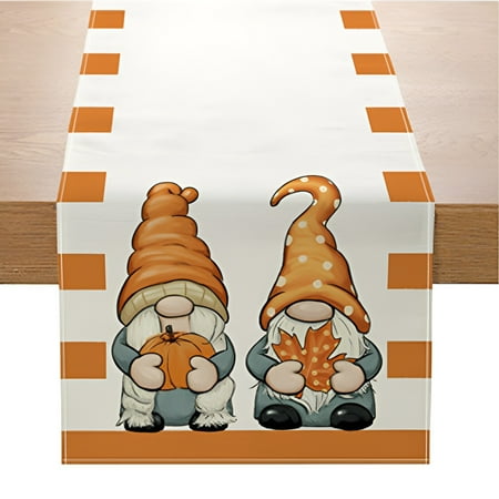

SDJMa Fall Table Runner Buffalo Plaid Pumpkin Gnome Sunflower Autumn Harvest Thanksgiving Table Decoration for Holiday Party Dining Room Kitchen Home Decor 13 x 72 Inch