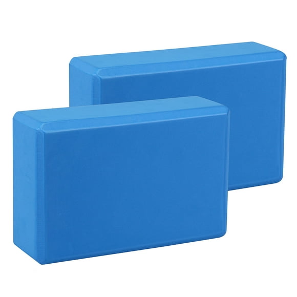 EXERZ Yoga Blocks 2pcs Gym Bricks, Comfortable Fitness Yoga Bricks, Anti-Slip, Pilates Practice (Blue)