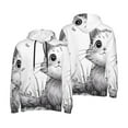 thumbnail image 6 of Bingfone Cute Cat Meadow Sketch Men's Drawstring Hoodie Long Sleeve Pocket Sweatshirts-Small, 6 of 6
