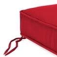thumbnail image 6 of Jordan Manufacturing Sunbrella 21.5" x 22.5" Canvas Jockey Red Solid Rectangular Outdoor Deep Seat Chair Cushion Set with Ties and Welt, 6 of 12