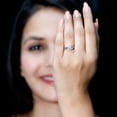 thumbnail image 4 of Rosec Jewels Moissanite Wedding Ring Set of 2 - Minimalist Engagement Ring with Enhancer - D-VS1 Quality, 14K White Gold, US 11.50, 4 of 8