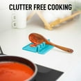 thumbnail image 3 of Zulay Kitchen Silicone Utensil Rest with Drip Pad for Multiple Utensils - BPA-Free, Heat-Resistant Spoon Rest & Spoon Holder for Stove Top - Kitchen Utensil Holder for Ladles & Tongs - Blue, 3 of 7