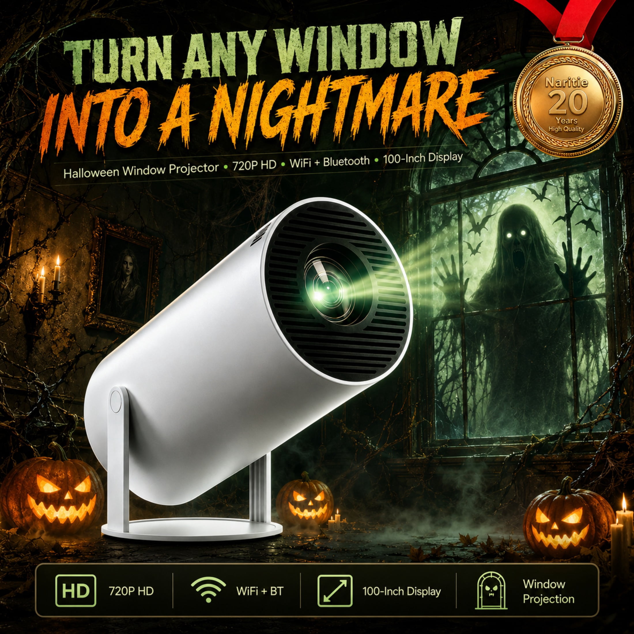 Mr. Christmas 60901 Virtual Videos Holiday Projector, 100