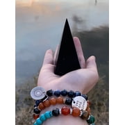 Karelia Creations Shungite Pyramid 3.5-inch Polished Reiki Charged EMF Protection Powered Gag Toy for all Age Groups
