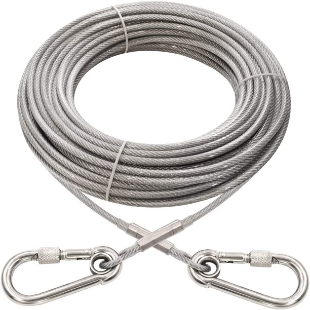 Xiaz Dog Runner Tie Out Cable For Dogs, 20ft 30ft 50ft 100ft Dog Chain