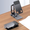 thumbnail image 3 of Maoww Folding Phone Holder Adjustable Aluminum Alloy Rotating Cellphone Bracket Holding Stands Support Rack Accessory Gray, 3 of 9
