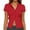 Red, variant on Women's Button-Up Ribbed Short Sleeve Cardigan - Pure Color, Stretchy Fabric, Versatile Layering, Comfort Fit, Multiple Sizes/Colors