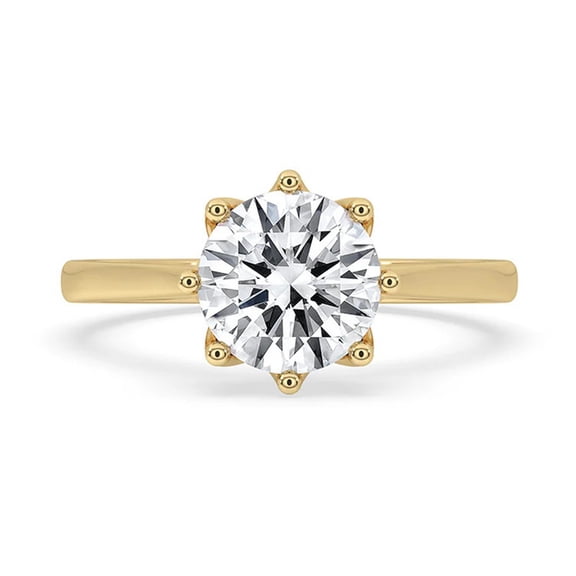 0.25 to 3 Carat Round Brilliant E VS1 Lab Grown Diamond Portuguese Cut Ring