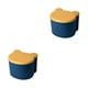 thumbnail image 1 of Wosthever Taburete de almacenamiento plegable de plástico para niños, taburete de almacenamiento conveniente y que ahorra espacio, mantiene los amarillo y azul 2piezas, 1 of 6