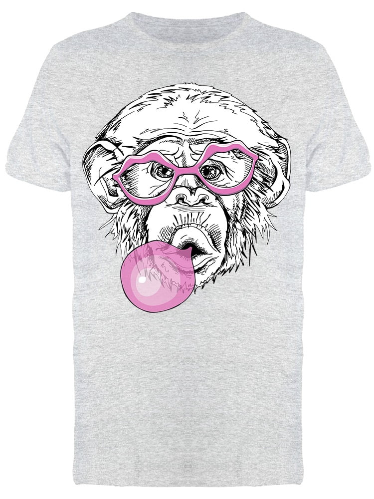Funny Monkey Bubble Gum Tee Men's Image by Shutterstock