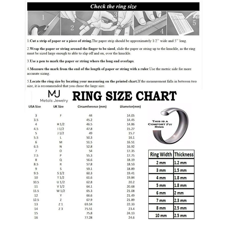 Metal Ring Sizers 6mm | Standard or Comfort Fit