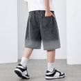 thumbnail image 6 of Uobin Boys Baggy Cargo Jean Shorts Loose Fit Jorts Wide Leg Denim Shorts with Utility Pockets Back to School Casual Outfits 5-15Y, 6 of 7