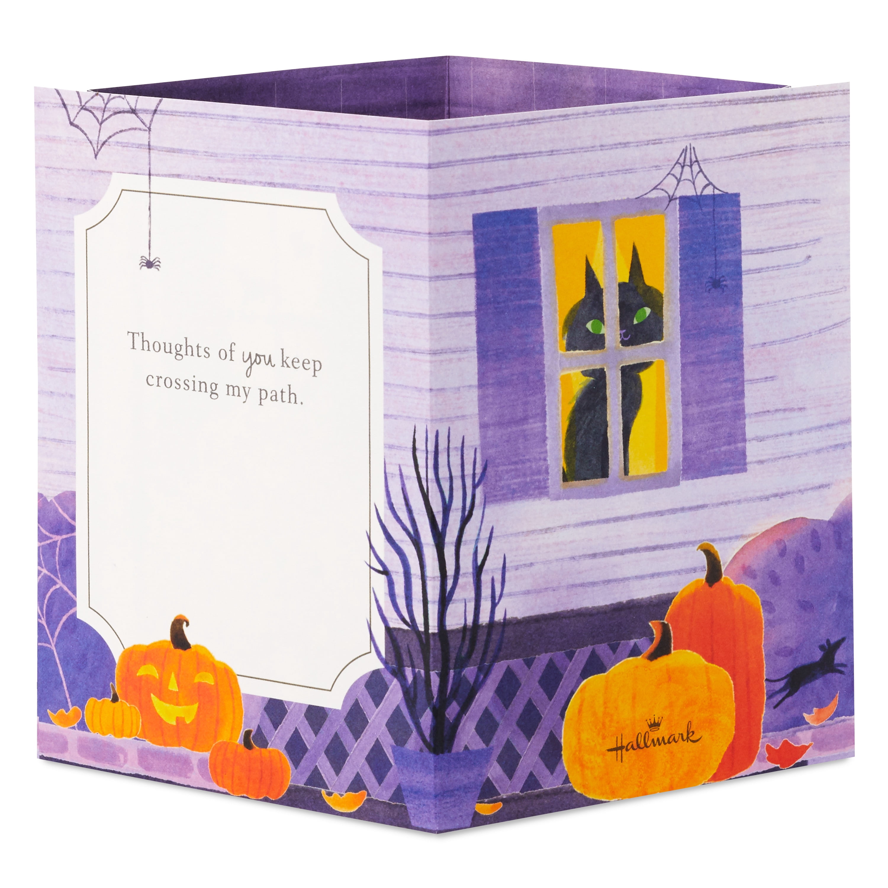 Hallmark 3D Pop-up Halloween Greeting Card (Thoughts of You Keep Crossing My Path)
