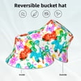thumbnail image 2 of Yiaed Colorful Air Balloons Print Reflective Stripe Bucket Hat Unisex Funny Outdoor Fisherman Cap Beach Sun Hat, 2 of 5