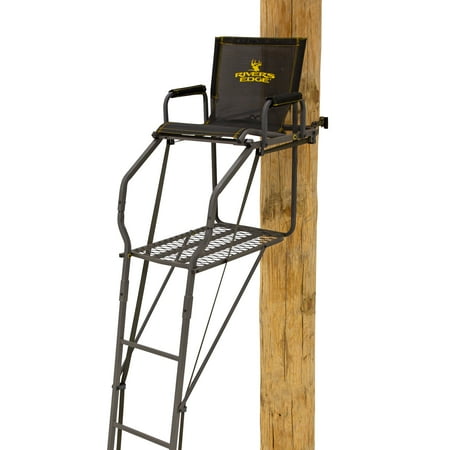 Rivers Edge® Bowman™ LS 1-Man Ladder Stand 19'5" Height Lockdown™ Strapping System Designed for Archers Flip-Up TearTuff™ Mesh Seat 27" Deep Platform RE675