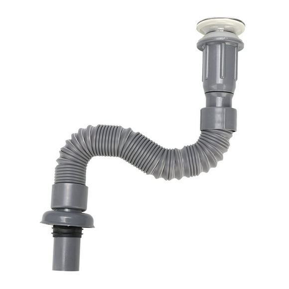 STube Down Waste Pipe Wash Sink Drain Pipe Flexible Sink Drain Pipe Basin Sink Sewer Drain Pipe S Trap Stainless Steel Bathroom Plumbing Trap Tubing Waste Pipe Plumbing Accessories